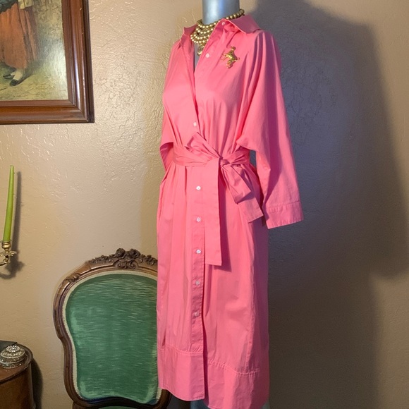 Natori Cotton/Spandex Button Down Pink Dress.  Sz S - Picture 2 of 7